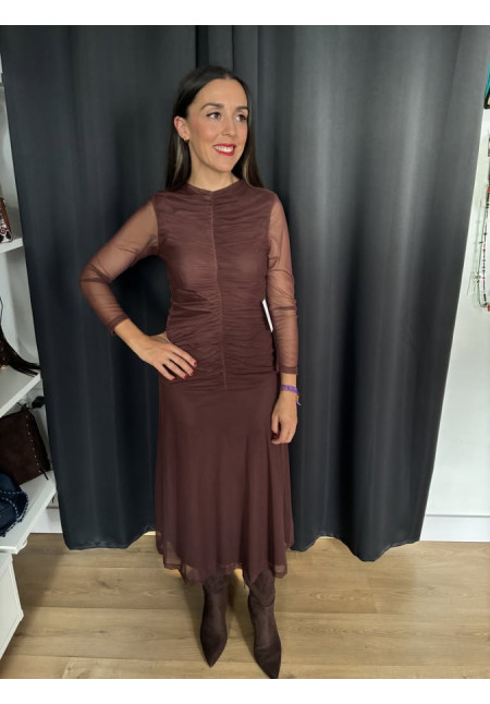 0061. Vestido tul frunce