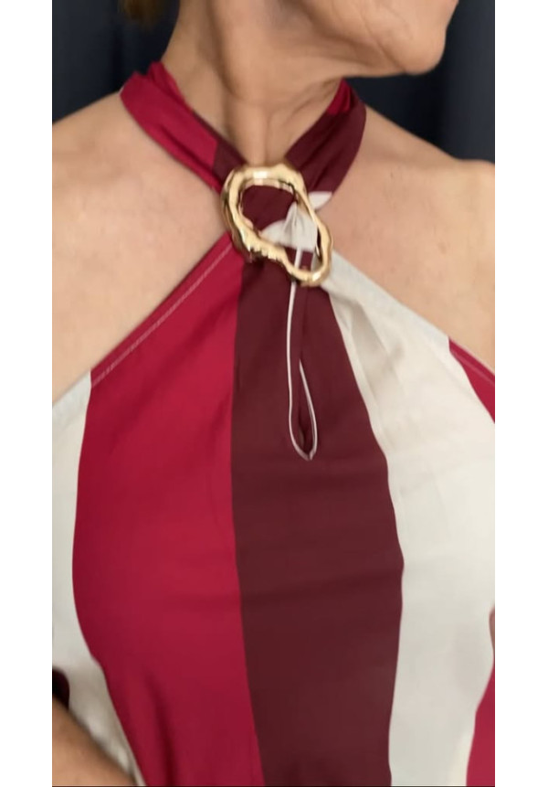 6.25. Conjunto top y falda rayas broche