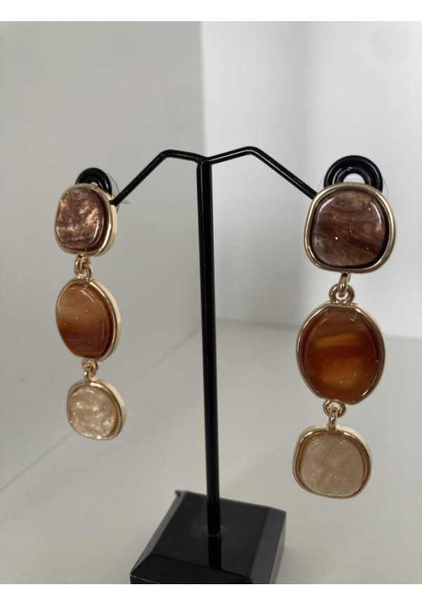 Pendientes triple piedra