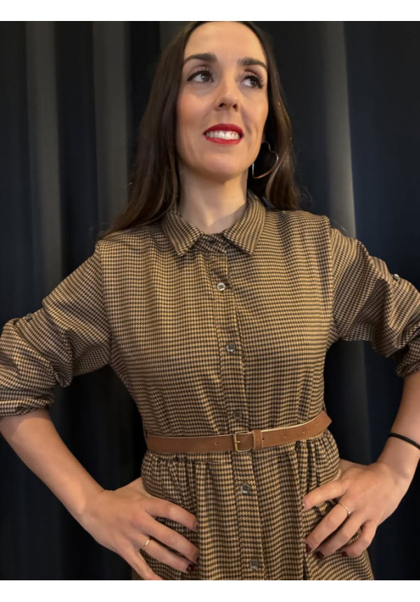 00155. Vestido estampado volantes