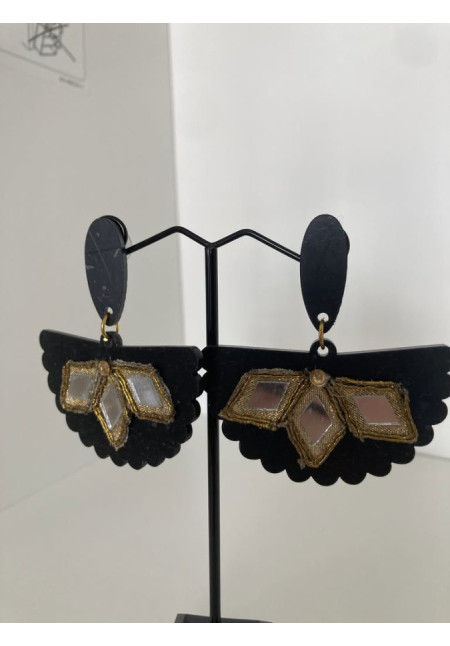 Pendientes abanico espejo