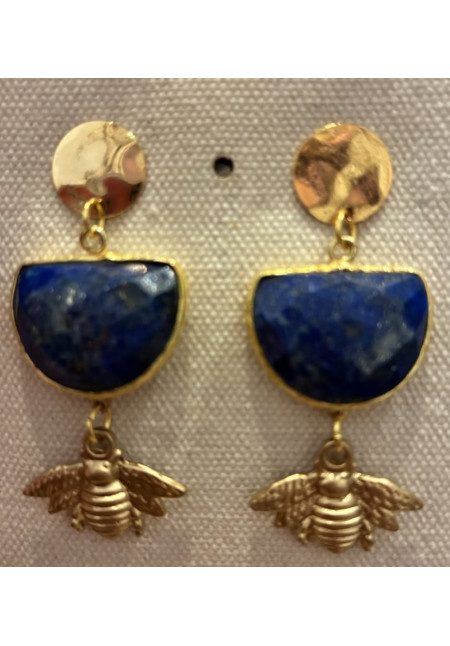 Pendientes piedra y abeja
