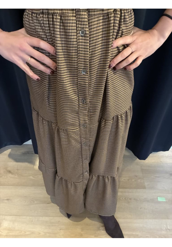 00155. Vestido estampado volantes