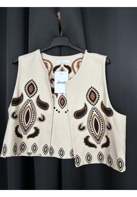 00100. Chaleco estampado