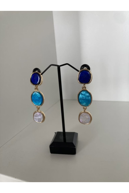 Pendientes triple piedra