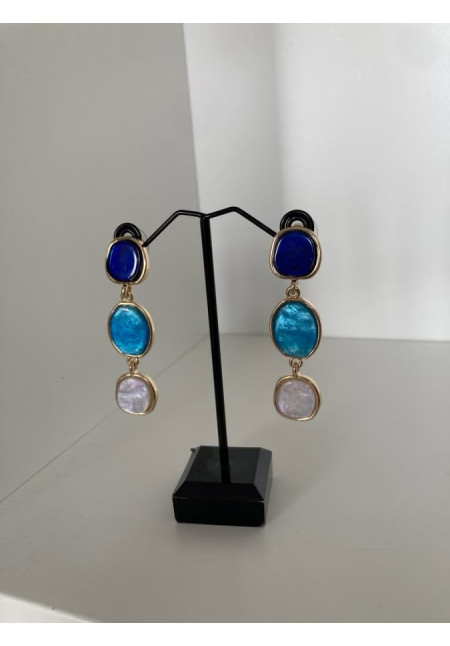 Pendientes triple piedra