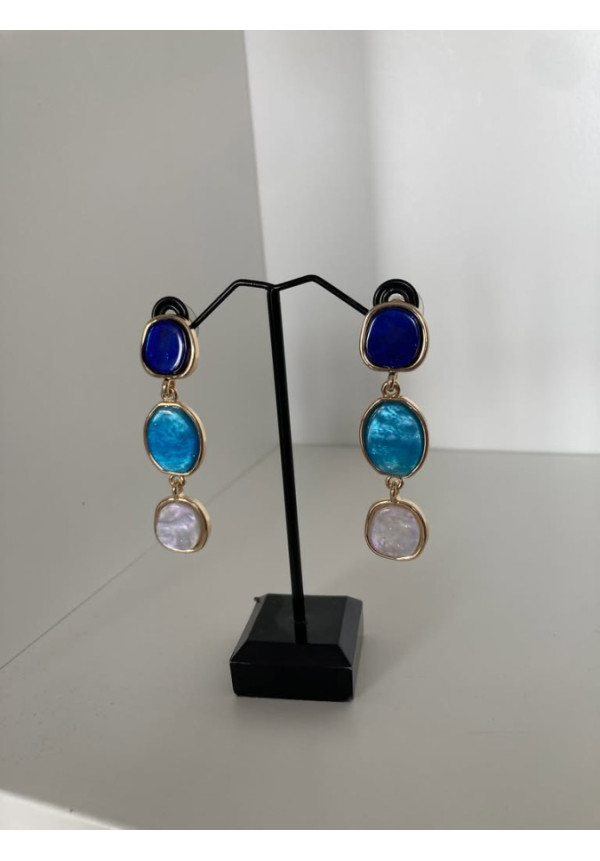 Pendientes triple piedra
