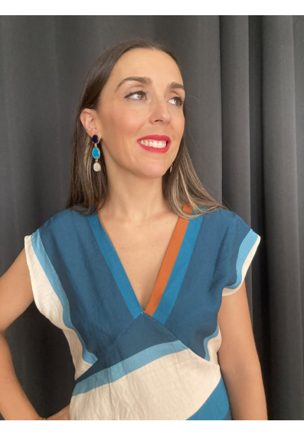 6.51. Vestido rayas cruzadas