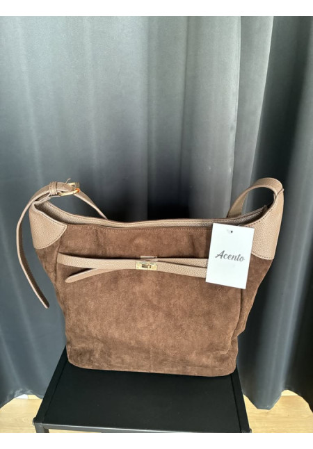034 Bolso marrón ante cinta