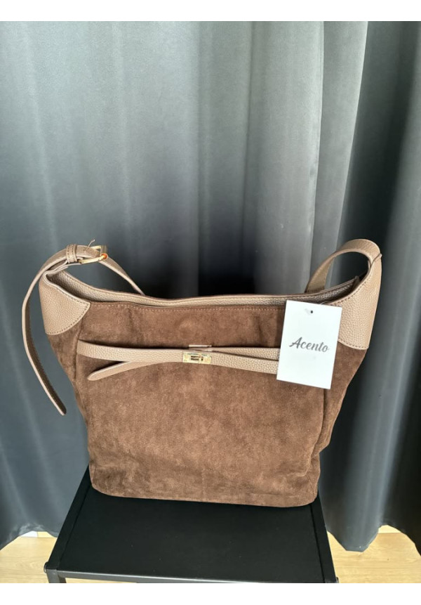 034 Bolso marrón ante cinta