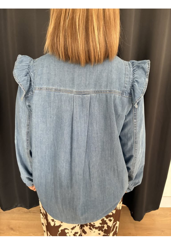 0043. Camisa denim volante
