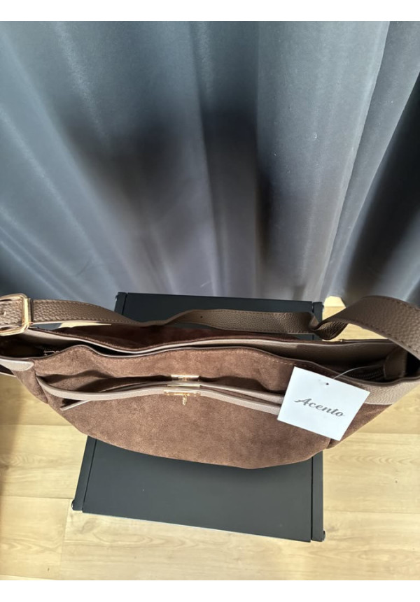 034 Bolso marrón ante cinta
