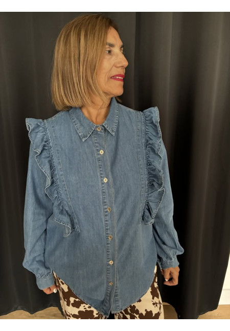 0043. Camisa denim volante
