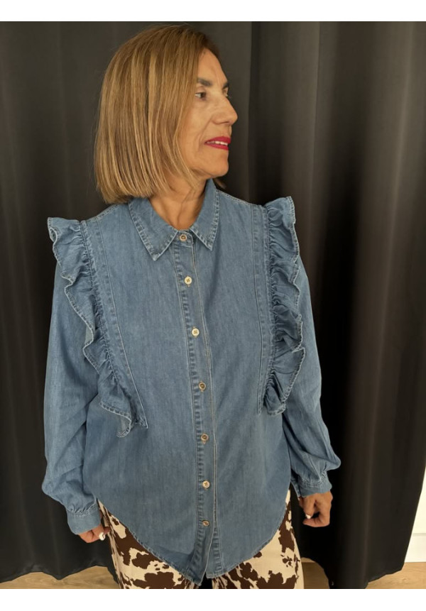 0043. Camisa denim volante