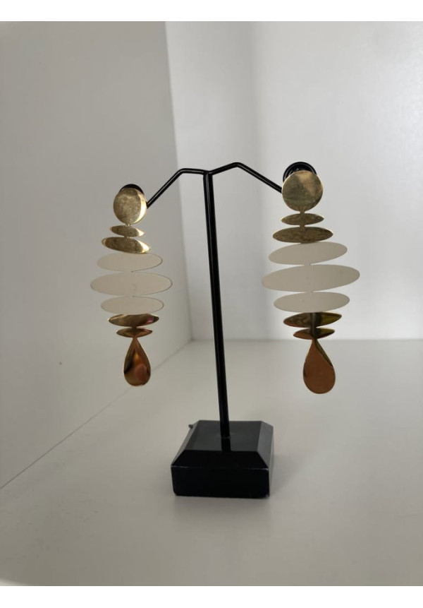 Pendientes óvalos combinado