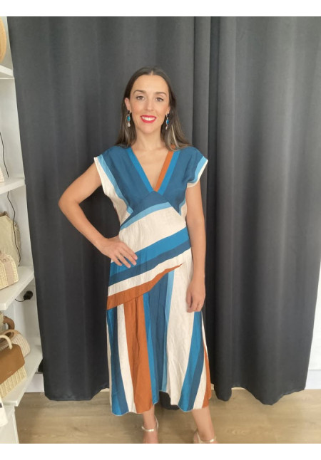 6.51. Vestido rayas cruzadas