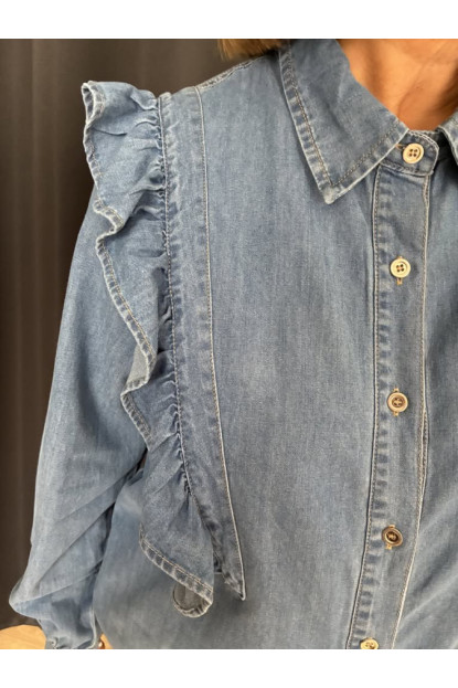 0043. Camisa denim volante