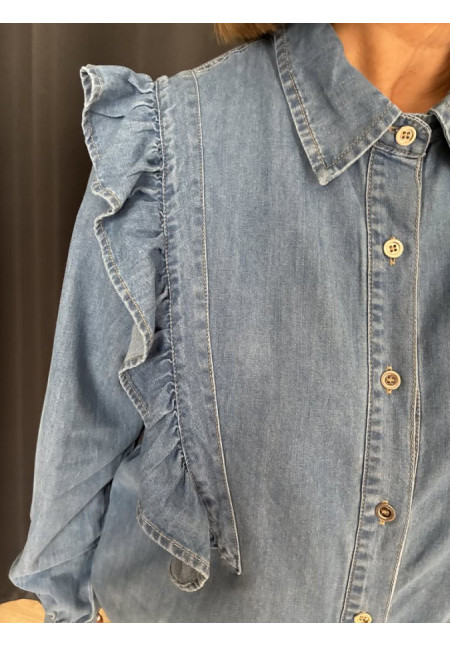 0043. Camisa denim volante