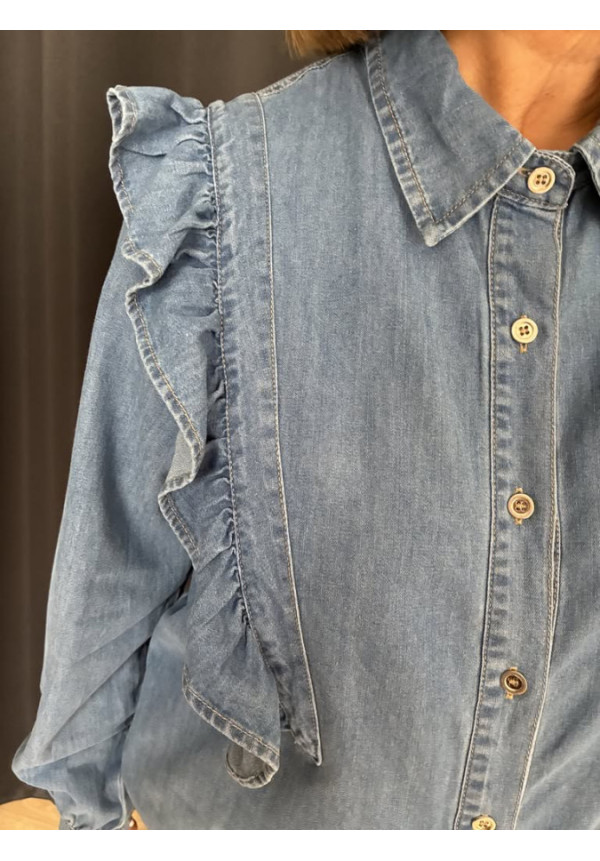 0043. Camisa denim volante