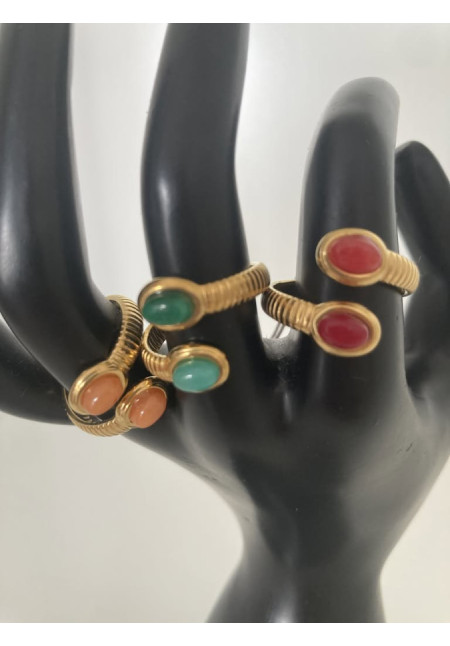 Anillo serpiente piedras