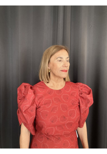5.13. Vestido estampado abullonada