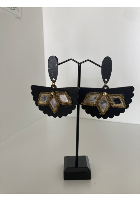 Pendientes abanico espejo