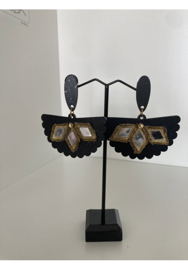 Pendientes abanico espejo