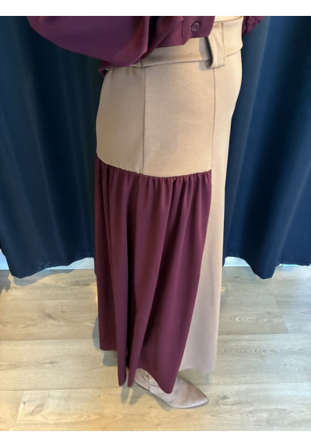 0077. Falda bicolor