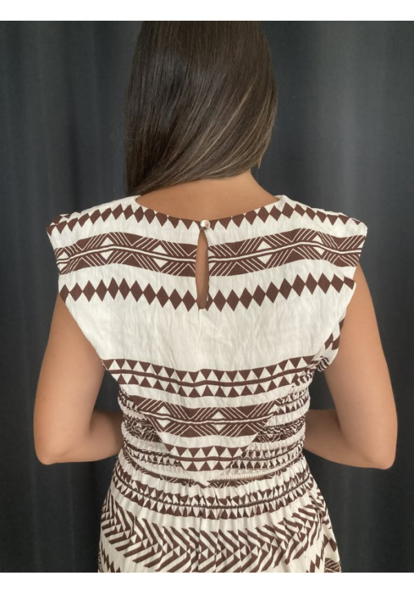 6.69. Conjunto top y falda estampado azteca