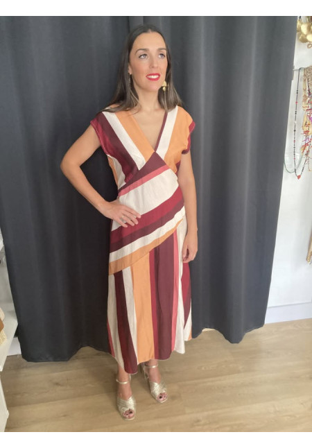 6.51. Vestido rayas cruzadas
