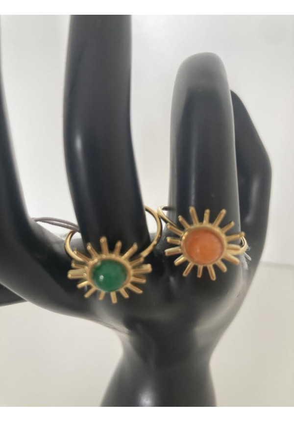 Anillo sol piedras