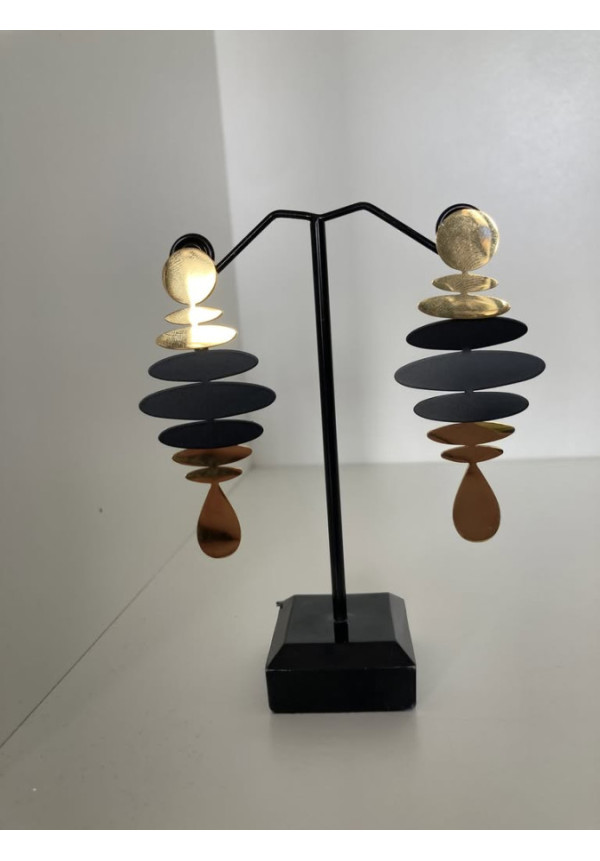 Pendientes óvalos combinado