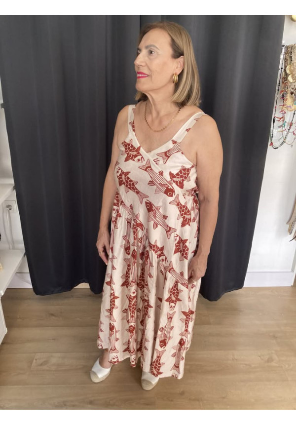 6.48. Vestido estampado tirantes