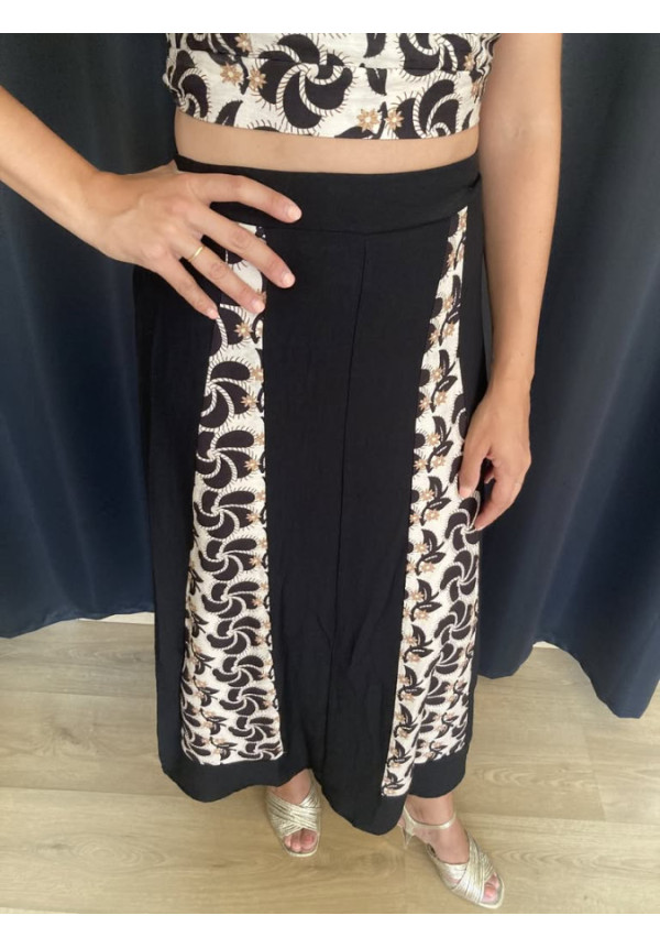 6.6. Conjunto top y falda bicolor estampado