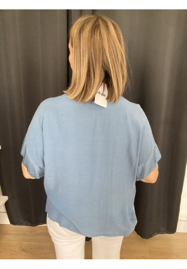 5.5. Blusa azul satén