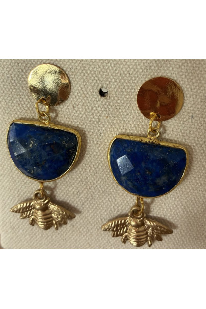 Pendientes piedra y abeja