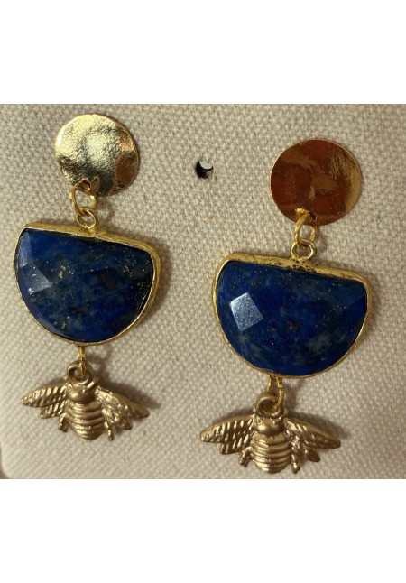 Pendientes piedra y abeja