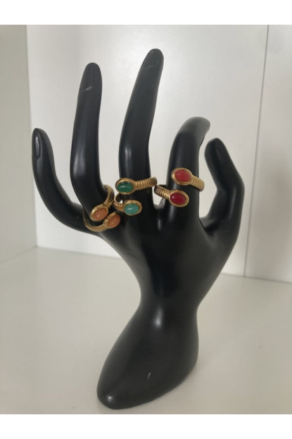 Anillo serpiente piedras