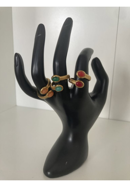 Anillo serpiente piedras
