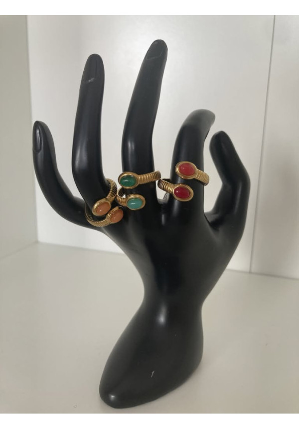 Anillo serpiente piedras