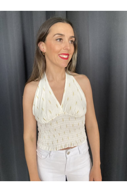 2.5. top halter dorado