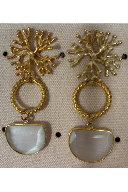 Pendientes coral y aro