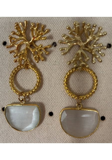 Pendientes coral y aro