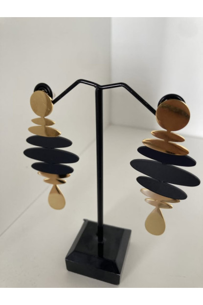 Pendientes óvalos combinado