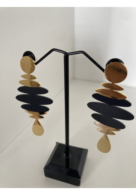 Pendientes óvalos combinado