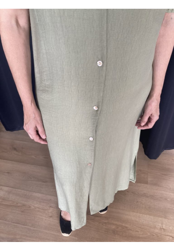 1.11. Vestido camisero manga frunce