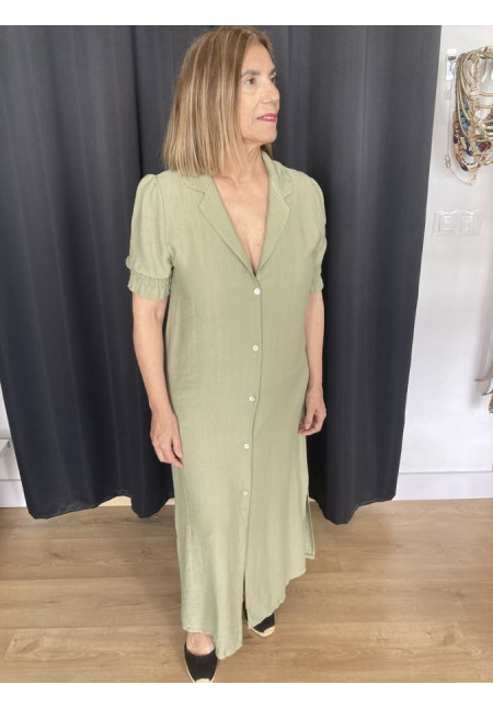 1.11. Vestido camisero manga frunce