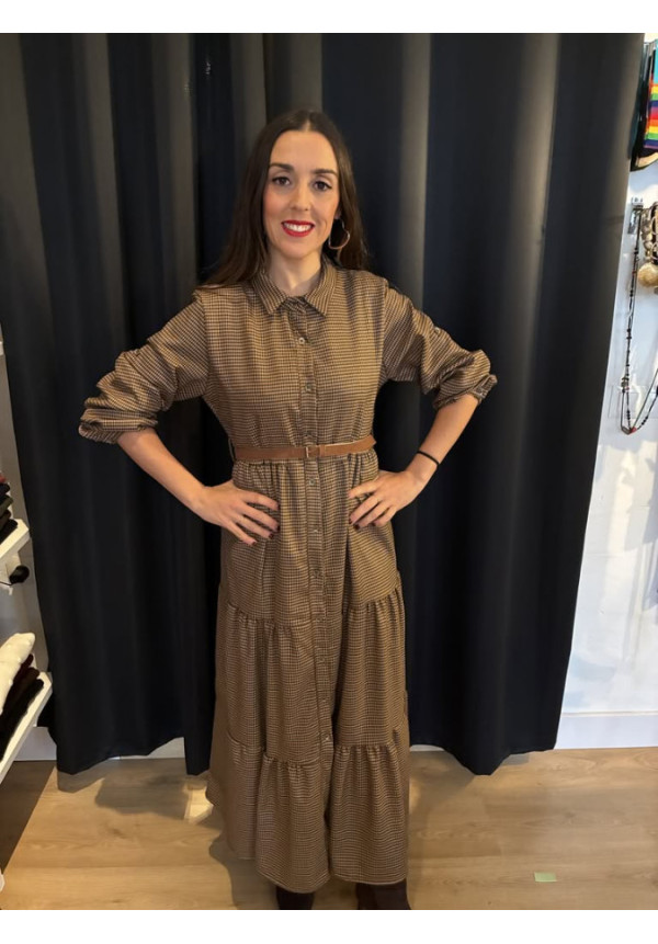 00155. Vestido estampado volantes