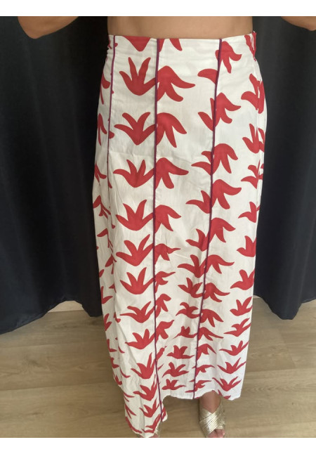 6.9. Falda estampada ribetes