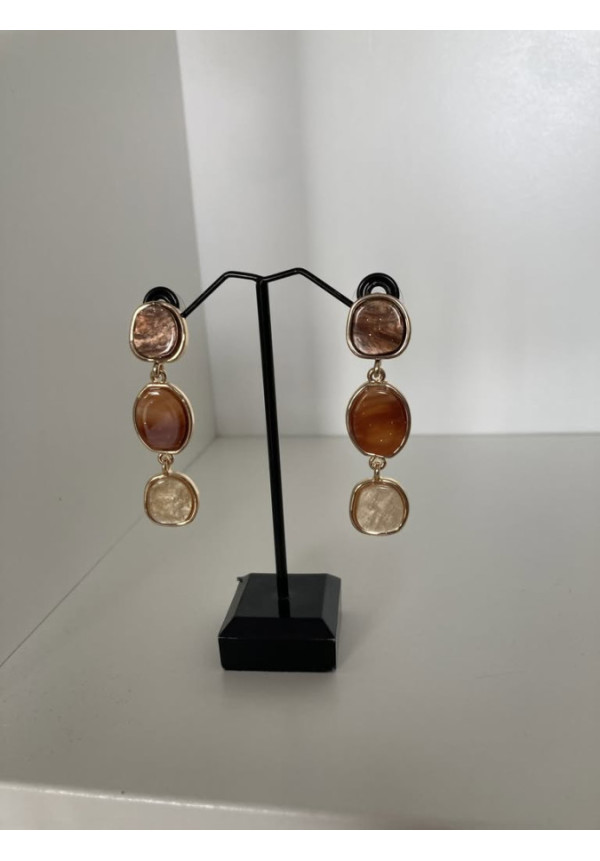 Pendientes triple piedra